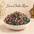 Seven Chakra Resin natural resin incense in an elegant ceramic bowl