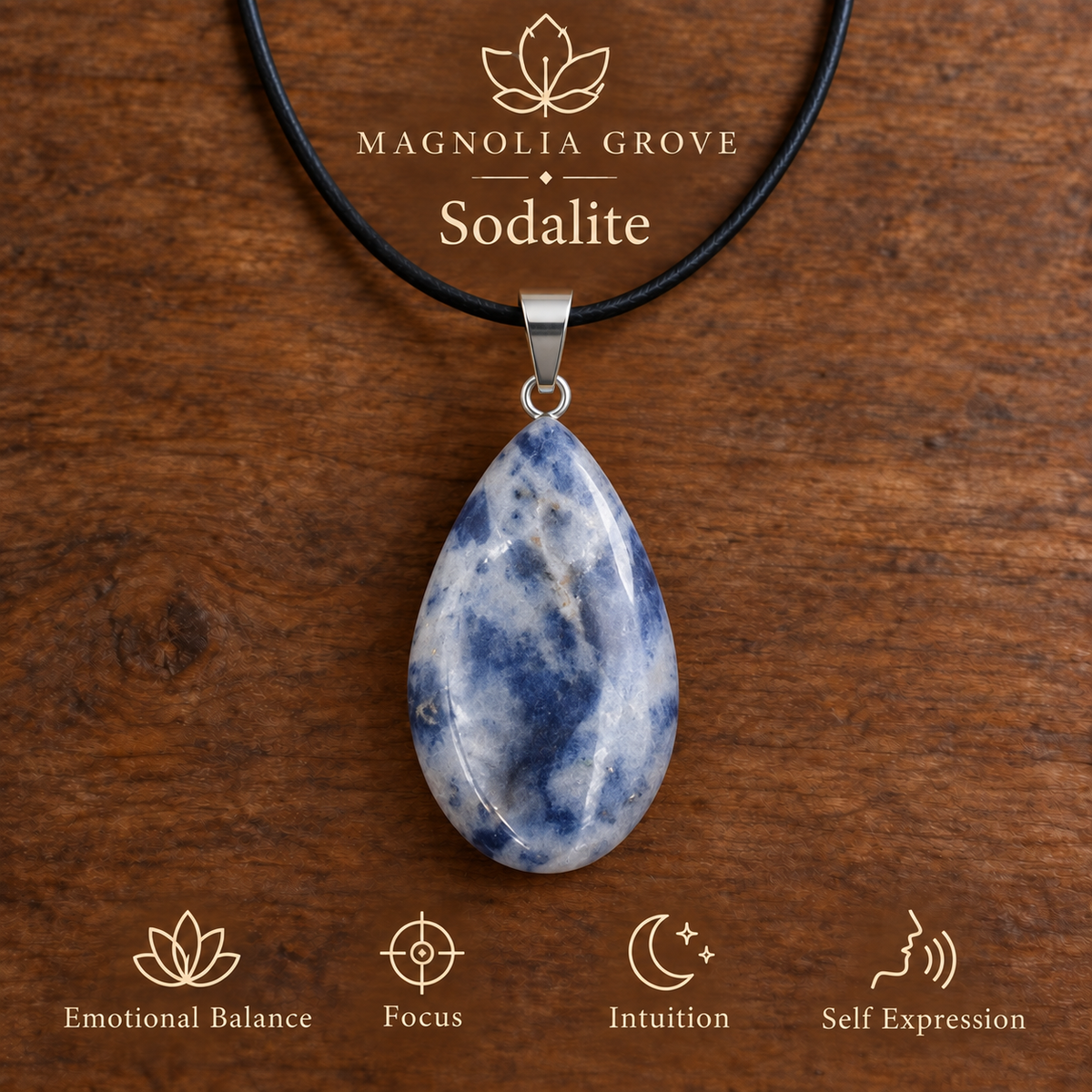 Sodalite drop pendant — main