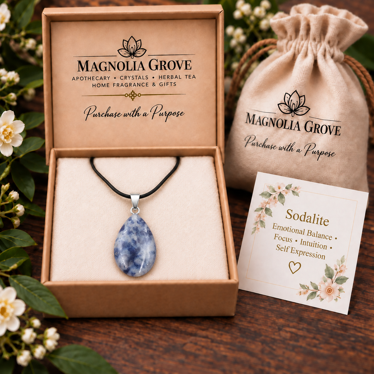 Sodalite drop pendant — gift