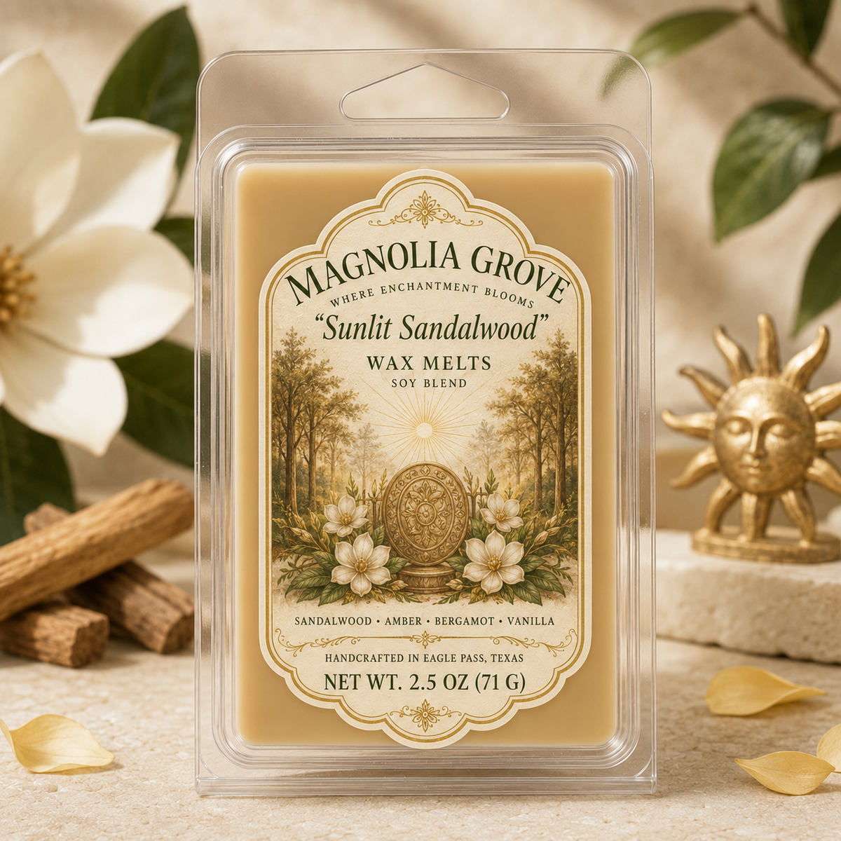 Magnolia Grove Sunlit Sandalwood Wax Melts