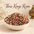 Three Kings Resin natural resin incense in an elegant ceramic bowl