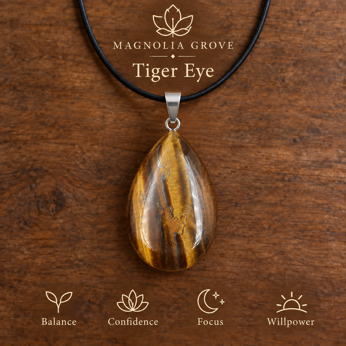 Tiger Eye drop pendant — main