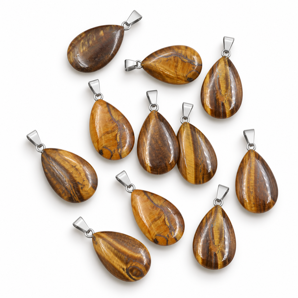 Tiger Eye drop pendant — variations