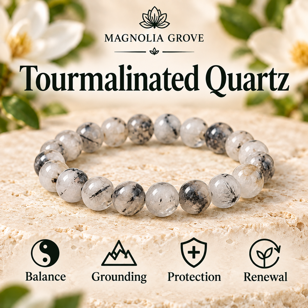 Tourmalinated Quartz 8mm stretch bracelet hero