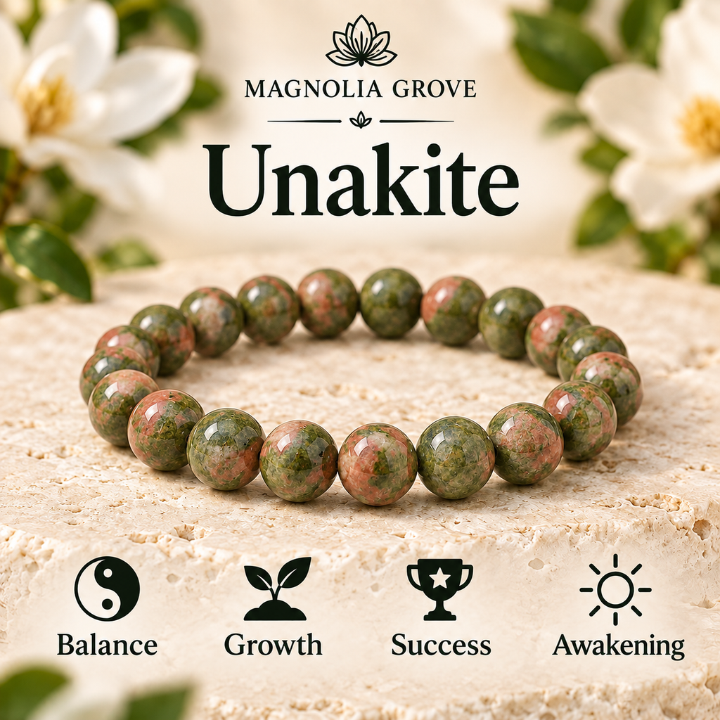Unakite 8mm stretch bracelet hero