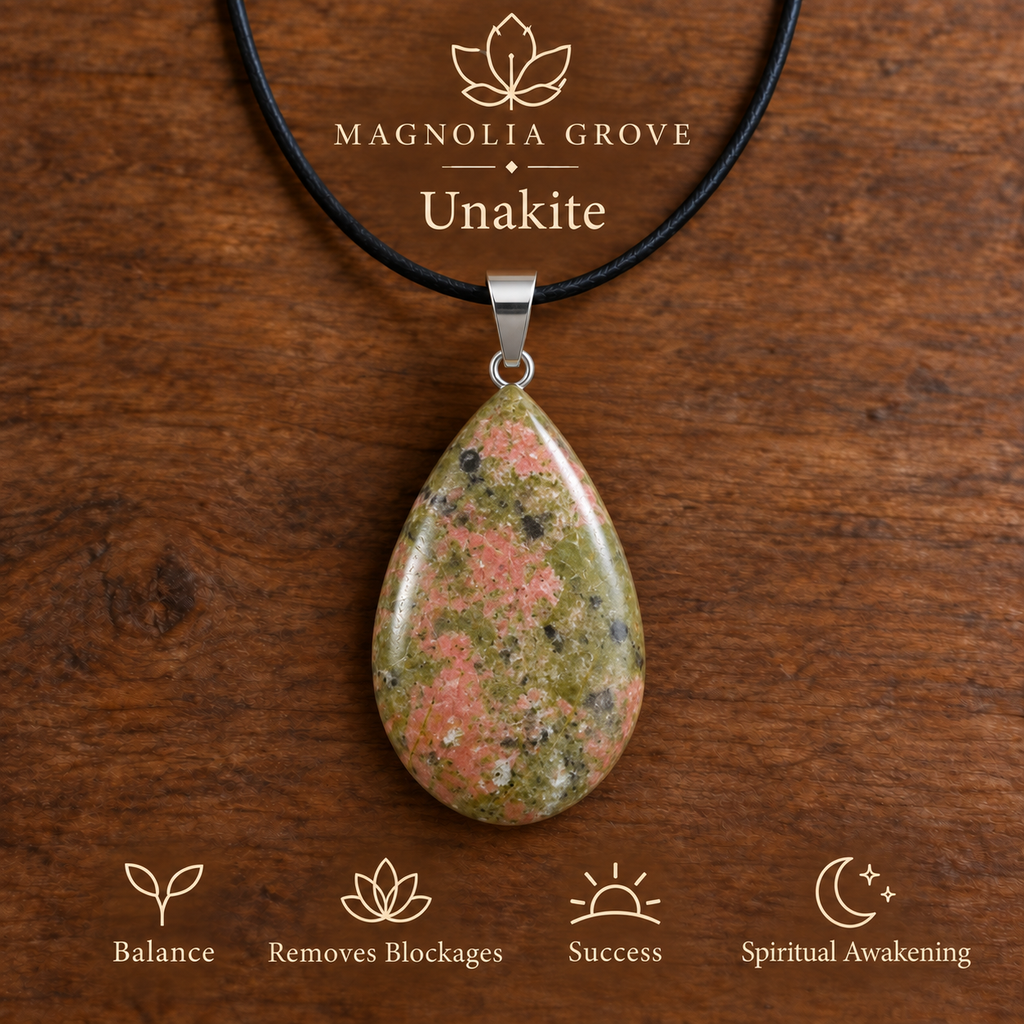 Unakite drop pendant — main