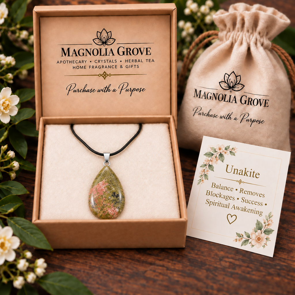 Unakite drop pendant — gift
