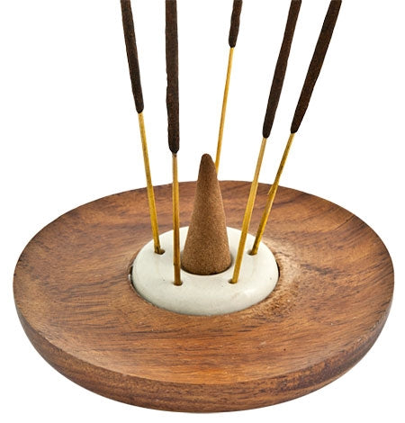 Wooden Incense Plate Burners – Set of 6, 4 Inch