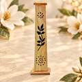 Floral Carved Wooden Incense Tower – 12 Inch