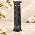Dark Red Pentacle & Star Wooden Incense Tower – 12 Inch