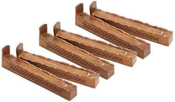 Flip-Top Wooden Incense Box Burners – Set of 6, 12 Inch