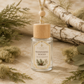 Whispering Woods Car Air Freshener — 8 mL glass bottle with wood cap