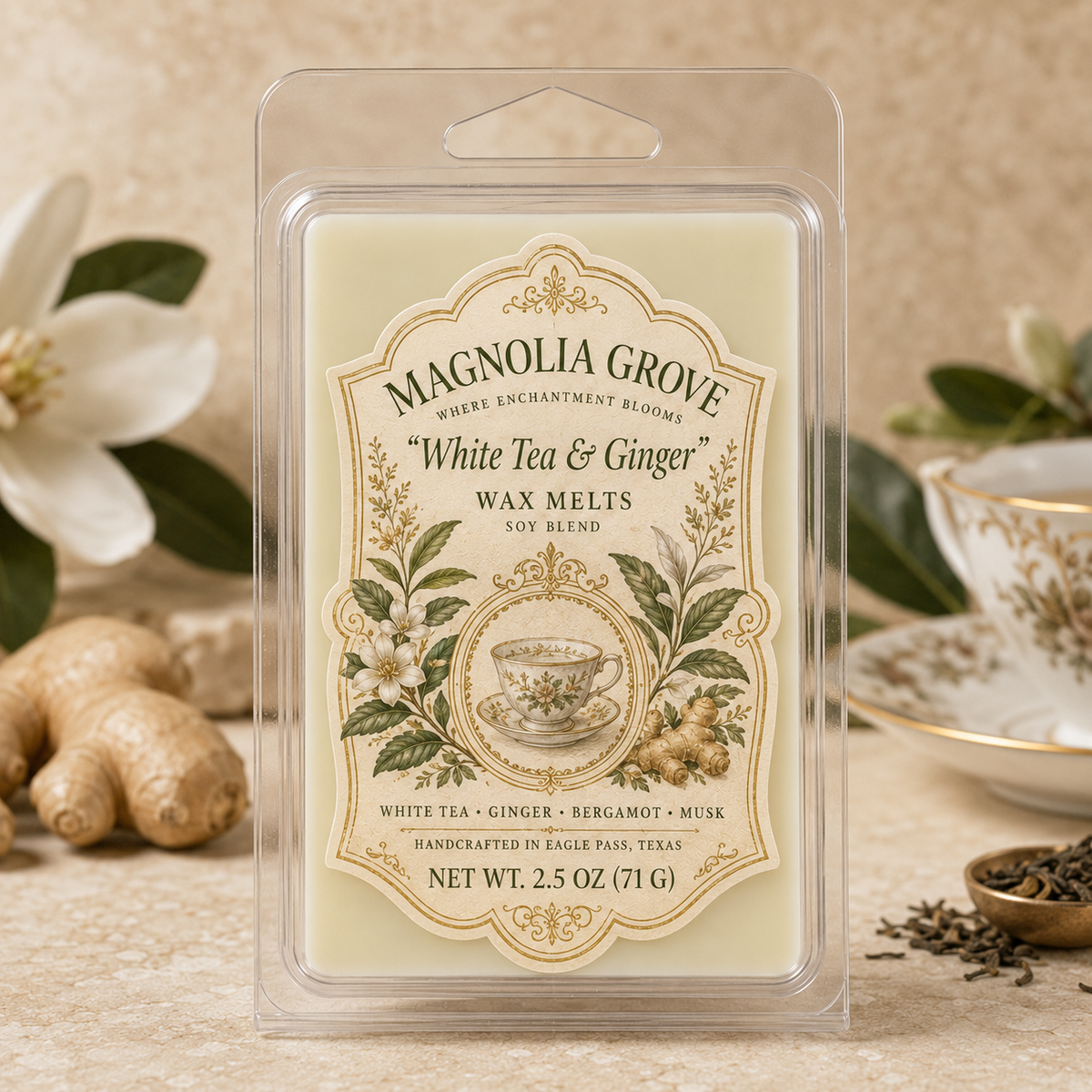 Magnolia Grove White Tea & Ginger Wax Melts