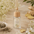 White Tea & Ginger Car Air Freshener — 8 mL glass bottle with wood cap