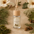 Woodland Path Car Air Freshener — 8 mL glass bottle with wood cap